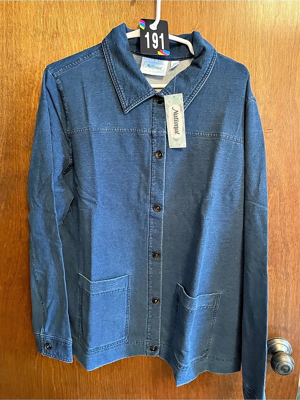 National Lightweight Denim Shirt Jacket Blue XL NWT